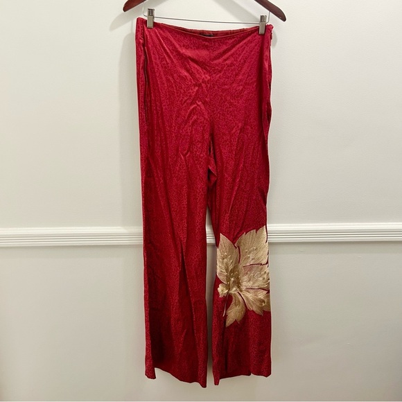 Sachin + Babi Ahluwalia Pants 8 wide leg cheetah leopard embroidered gold